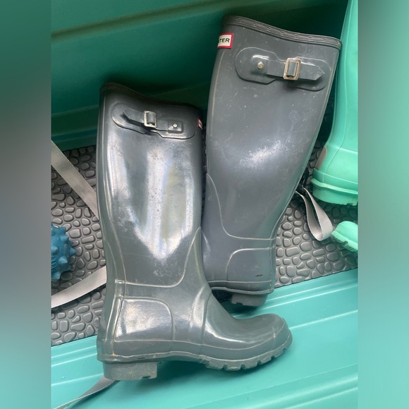 Hunter Boots Original Dark Slate Tall Rain Boots,         size 7 W, 6 M - Picture 5 of 13
